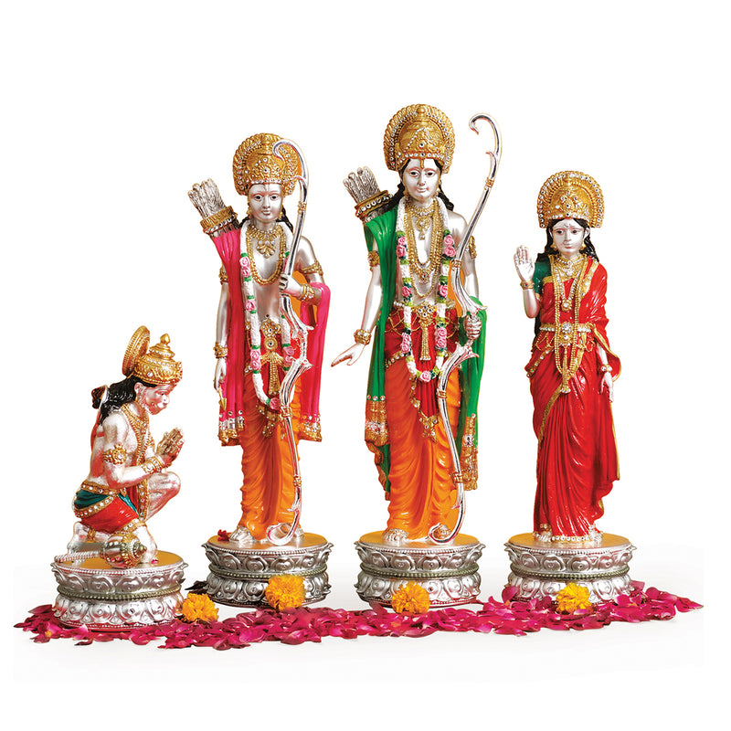 Traditional Ram Darbar Marble Statue, for Worship