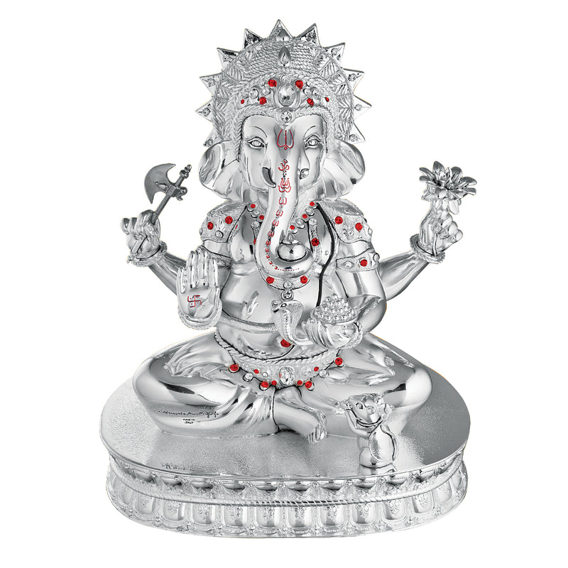 Silver Big Ganesha + Chakra (h-39 cm)- Silver