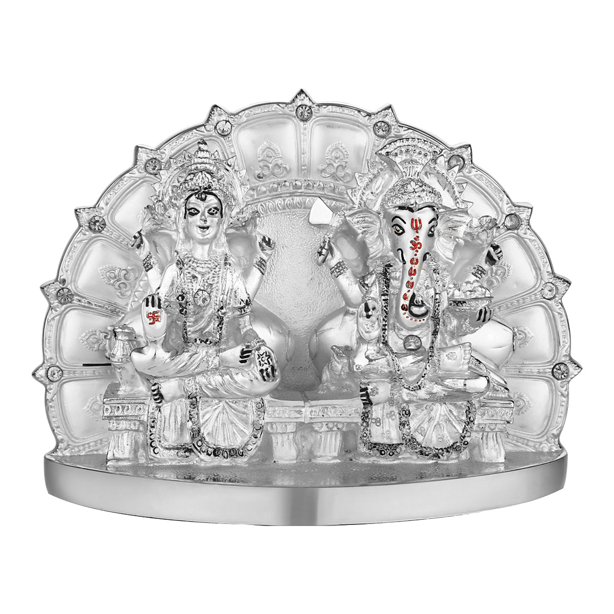 Lakshmi Ganesh Pair (h-10 cm) - Silver