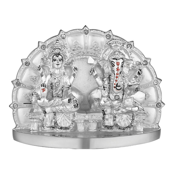 Lakshmi Ganesh Pair (h-10 cm) - Silver