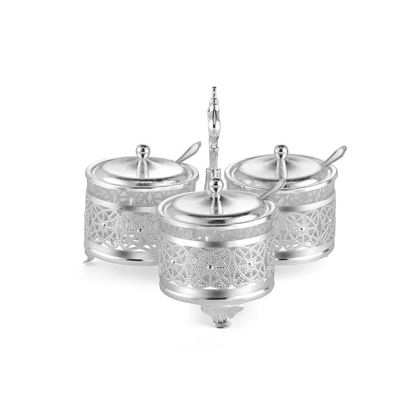 3 in 1 Server Set With Holder- Silver