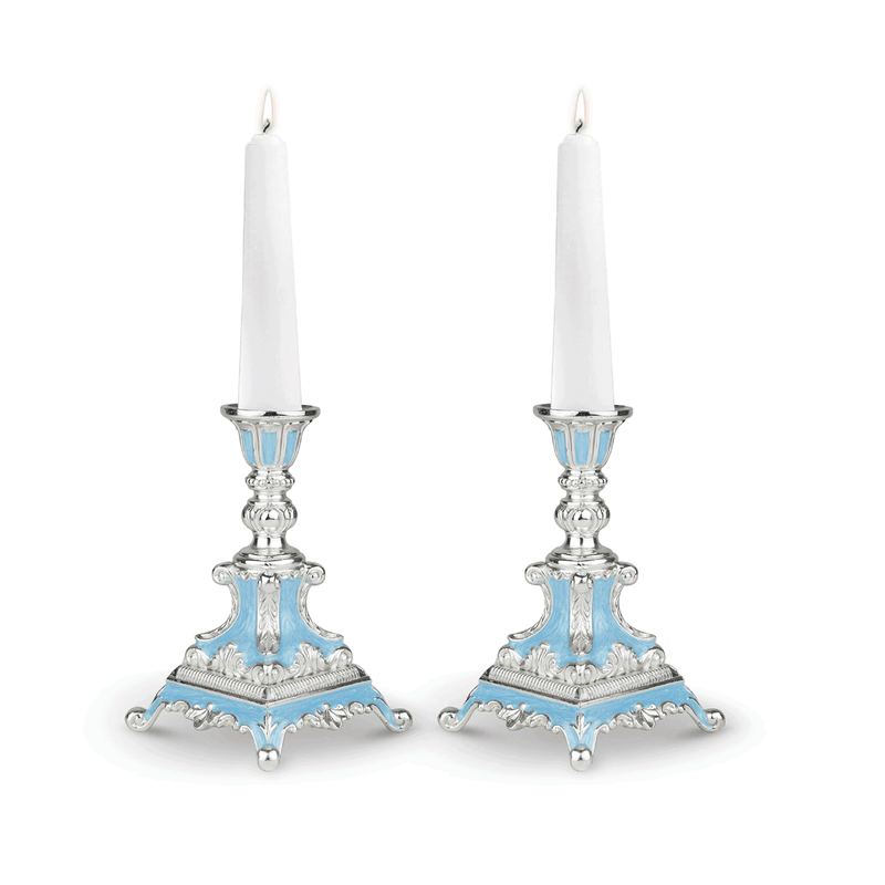 Set of 2 Candle Stand - Sky Blue