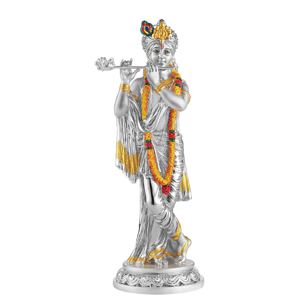 Standing Krishna  Small 7 inch - Silver