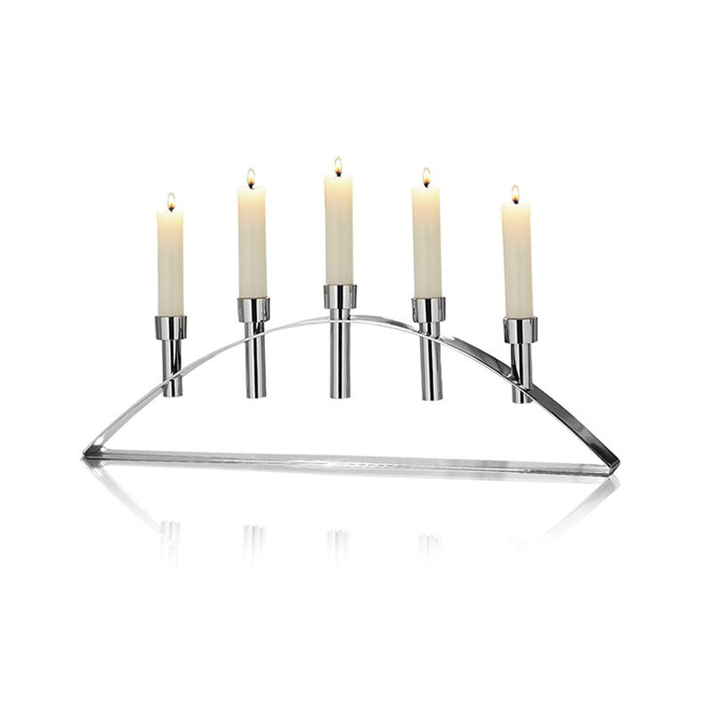 5 Flames Candle Stand- Silver
