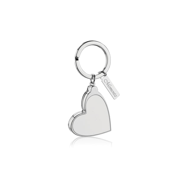 Locket Plain Heart Keychain- Silver