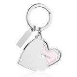 Locket Shimmer Heart Keychain- Silver