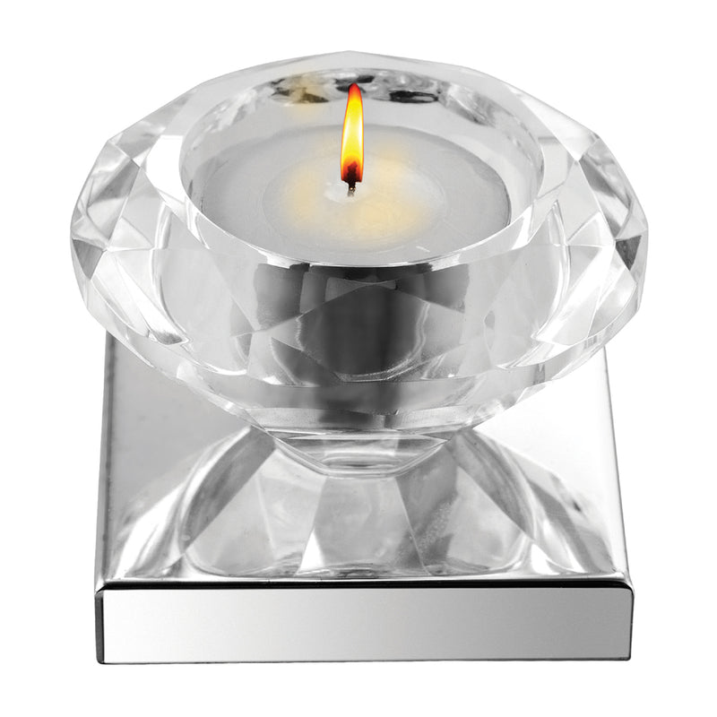 Single Diamond Tea Light- Silver