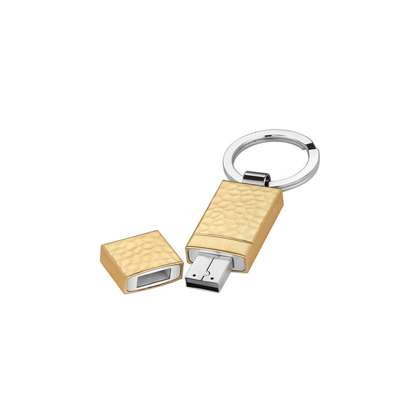 Hammered Keychain- Gold