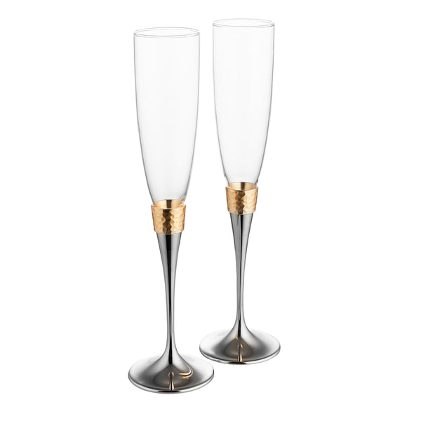 Set of 2 Champagne Glass- Silver