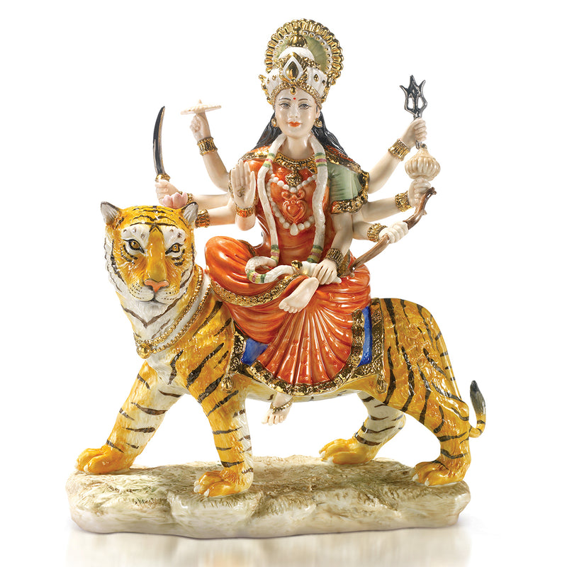 Porc. Maa Durga (H-36 cm)- Colored