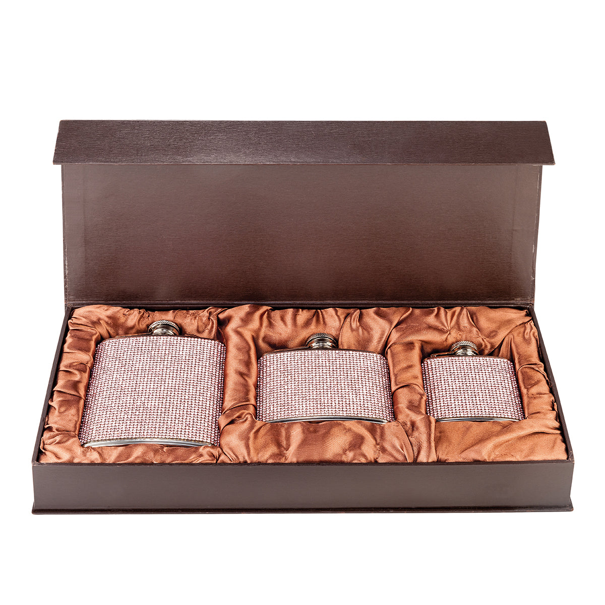 Pink Crystal Flask (Set of 3)