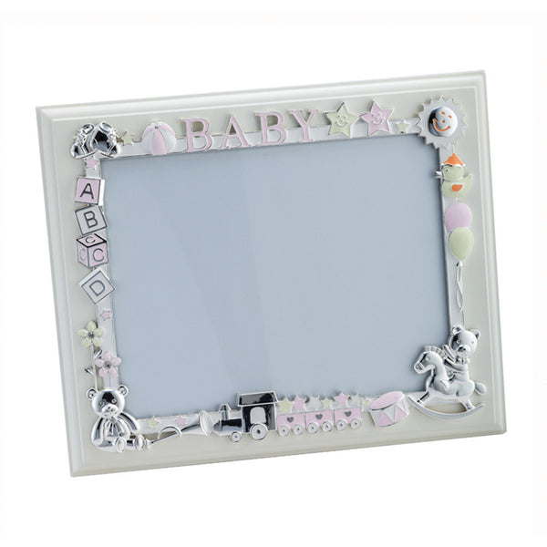 Train Photoframe with Baby- Silver