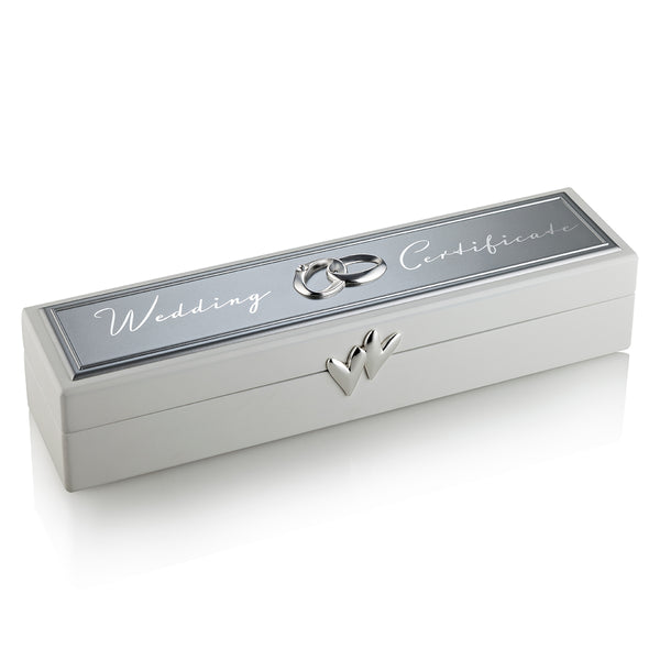 Wedding Certificate Box- Silver