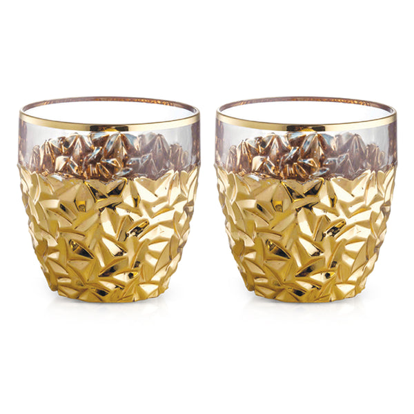 Set of 2 Tumbler Glasses- Gold