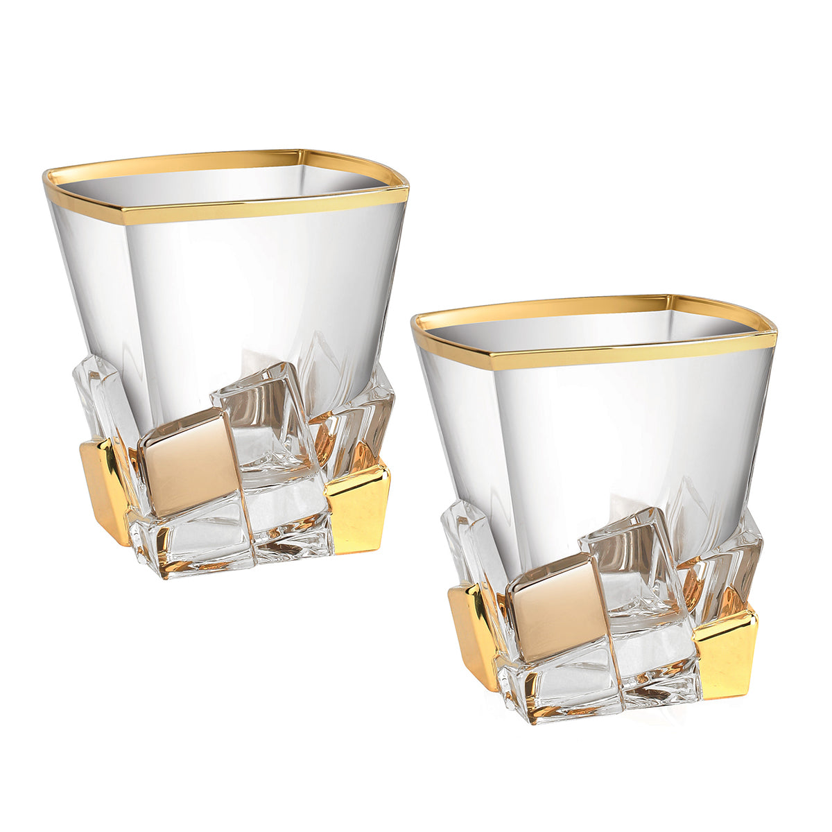 Set of 2 Platinum Gold Glasses