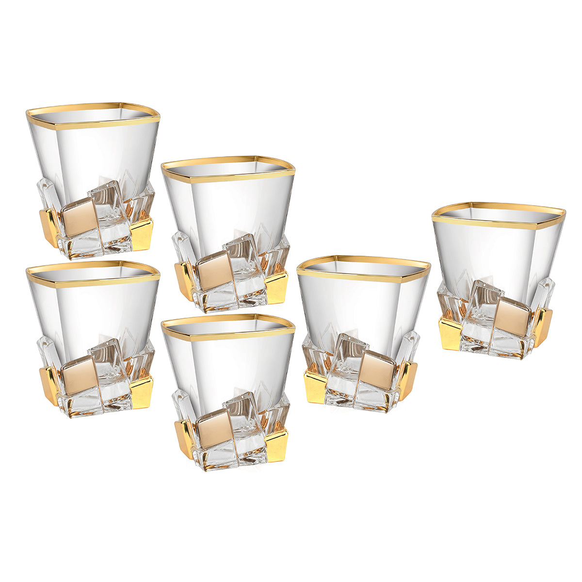 Set of 6 Platinum Gold Glasses