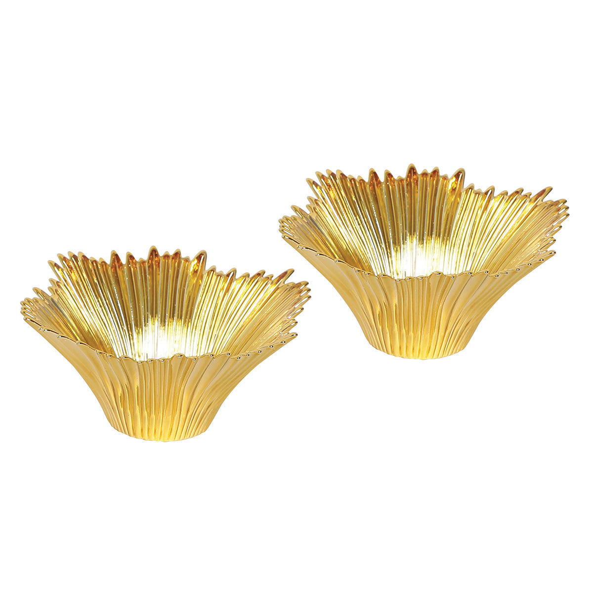 Set of 2 Ecasa Golden Glass Bowl