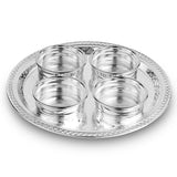 Silver Round Tray New with 4 Bowl
