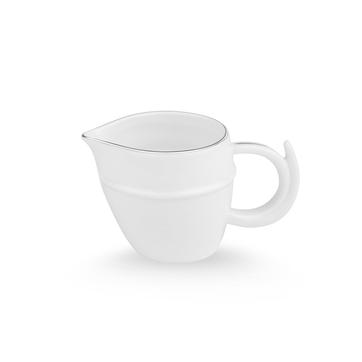 Round Silver Thal With 6 Tea Cups + 1 Milk Pot