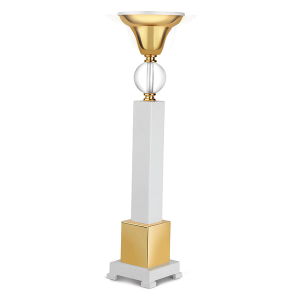 White Candle Stand -Gold