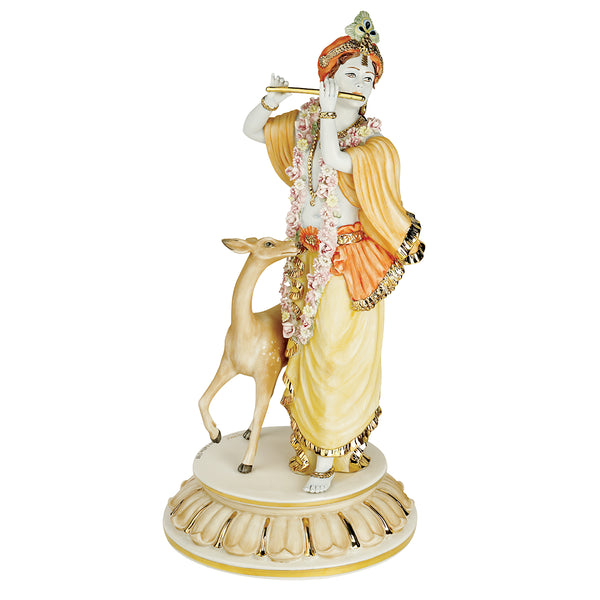 Krishna With Deer Porc- Colored