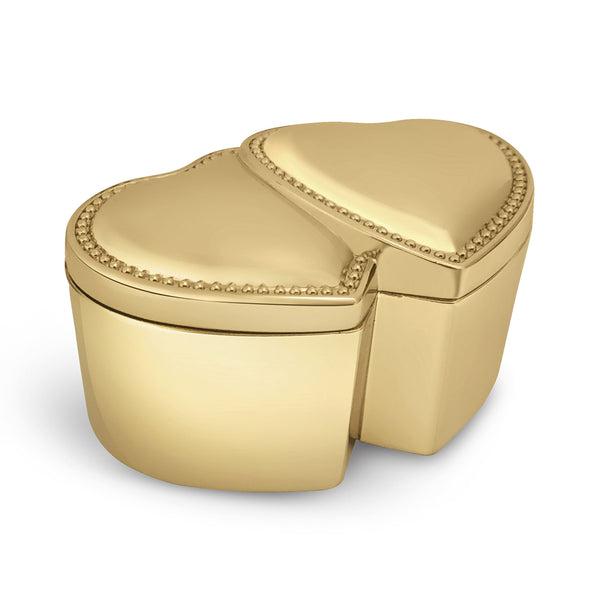Double Heart Ring Box- Golden