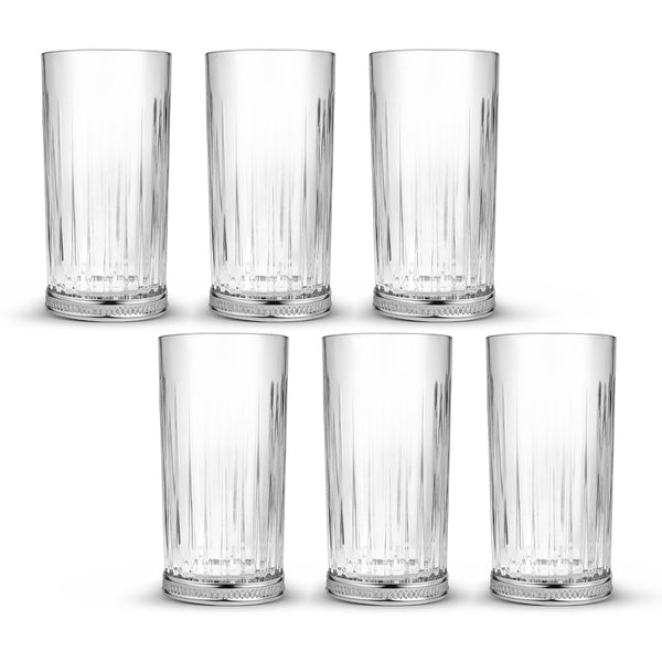 6Pcs Water Glasses Silver