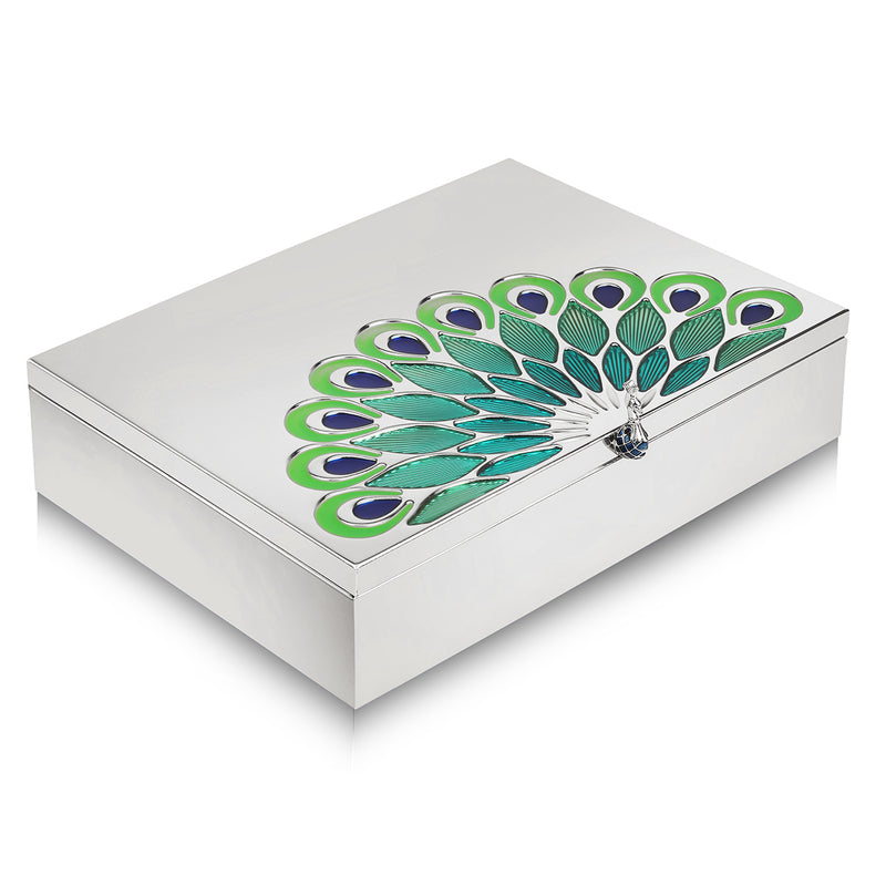 Peacock dry fruit Box Silver