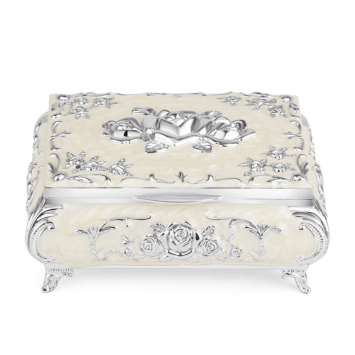 Enamel Rose Box White- M