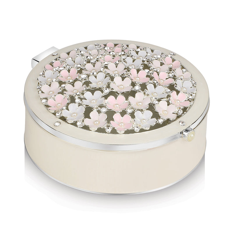 Flowers Round Trinket Box Colored