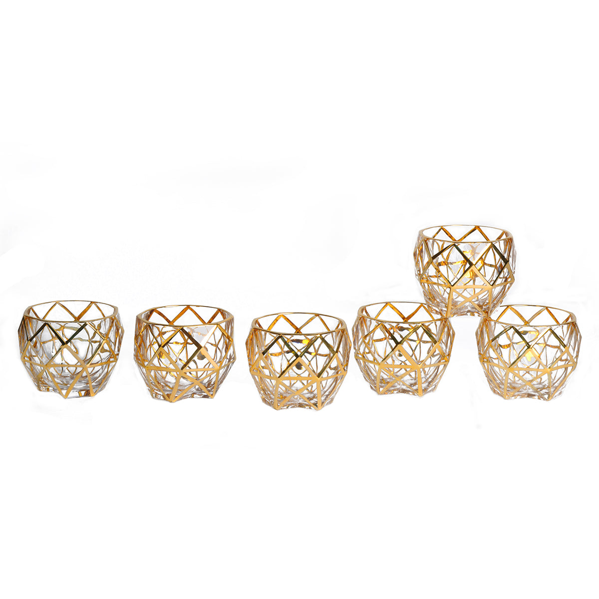 Set of 6 whisky glasses Golden Triangles