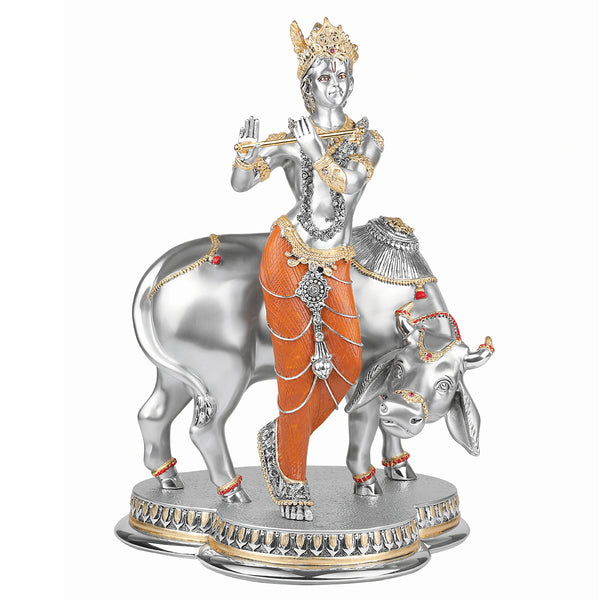 Standing Krishna with Cow (44-cm) orange