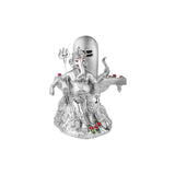 Ganesha standing with Shivling (h-20.5)- Silver