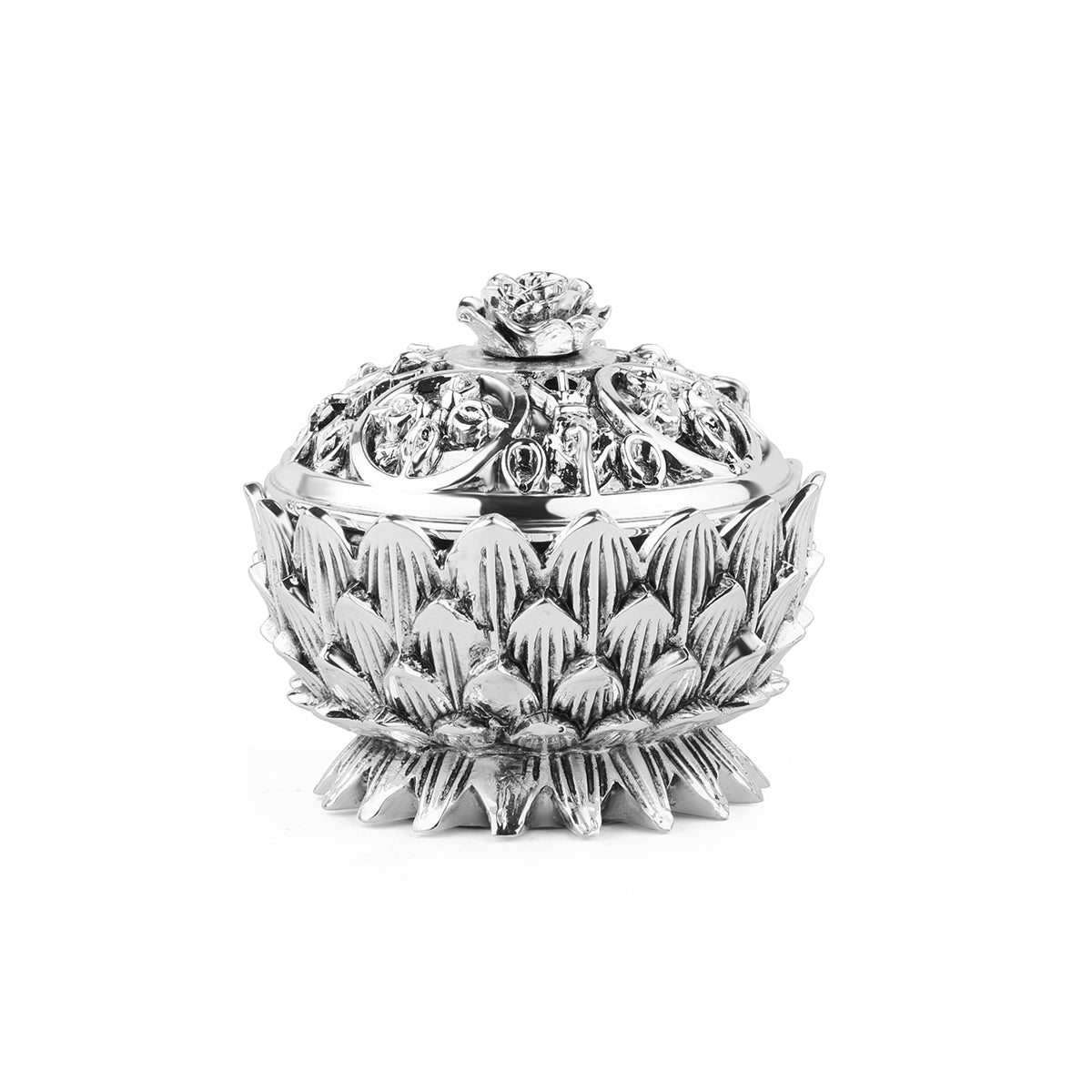 Diya with Lid- Silver