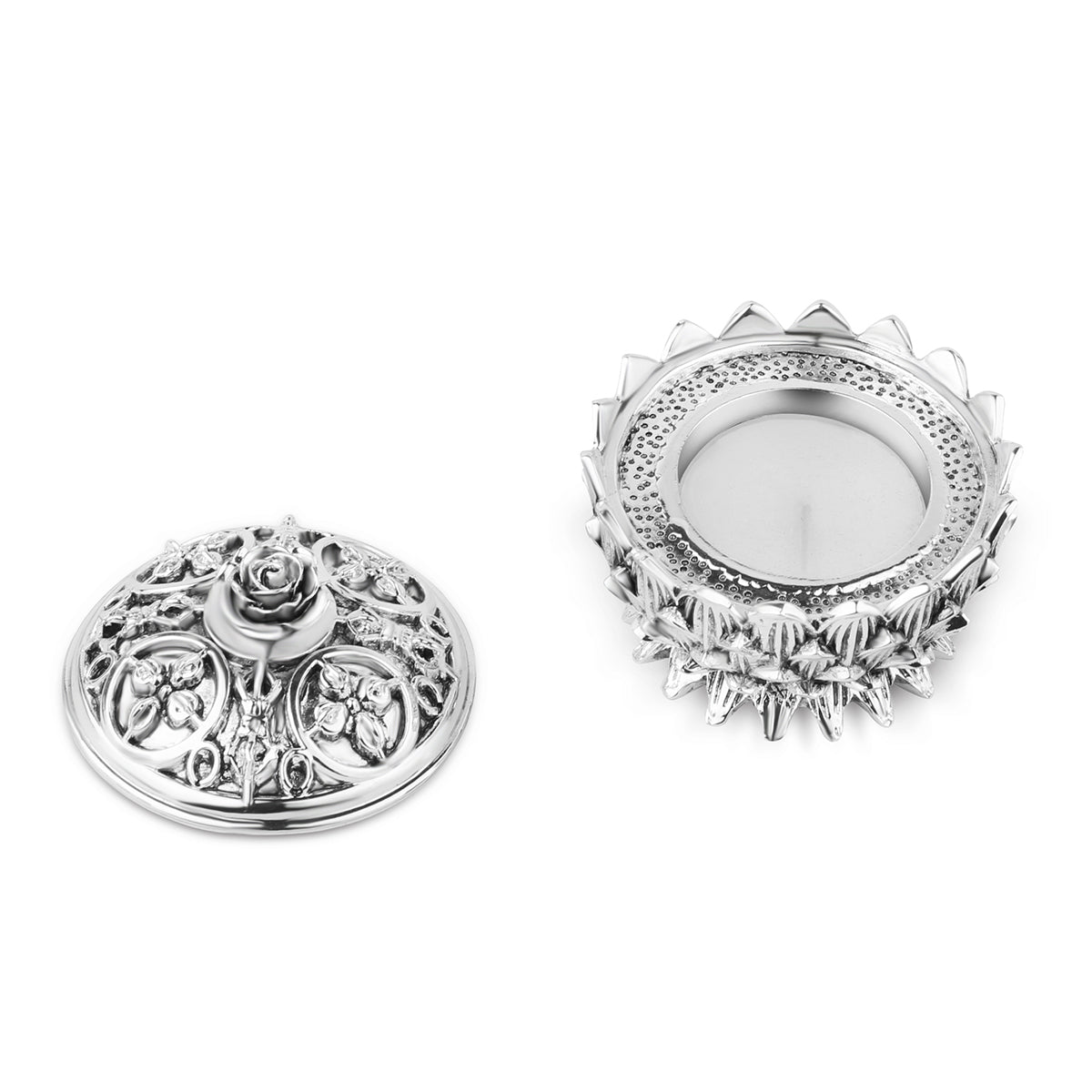 Diya with Lid- Silver