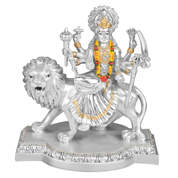 Silver Small Durga Maa (h-10 cm)