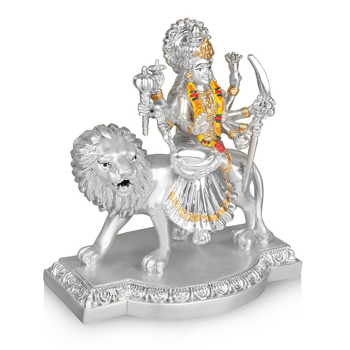 Silver Small Durga Maa (h-10 cm)