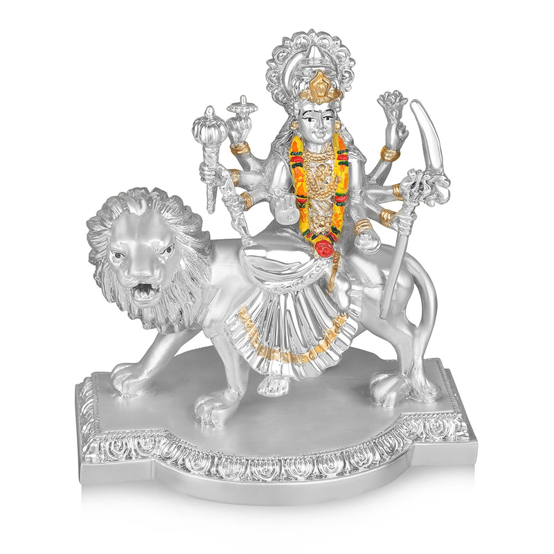 Silver Small Durga Maa (h-10 cm)