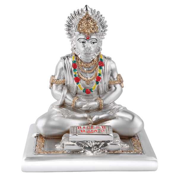 Dhyan Hanumanji Small (9.5 cm)- Silver