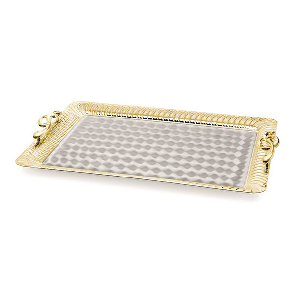 Rectangle Tray with Handle - Medium (Silver / Gold)
