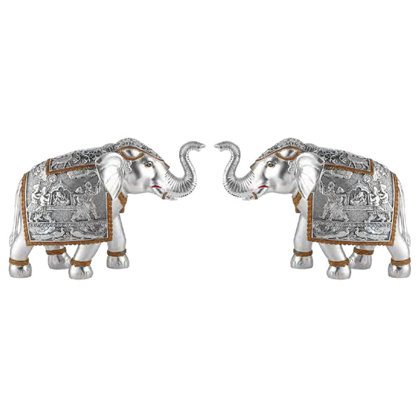 Pair of Silver Elephant Jumbo Size