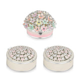 Flower Jewellery Box With 2 Round Trinket Box Colored