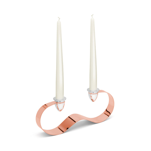 Candle Stand 2 Flames Rose Gold