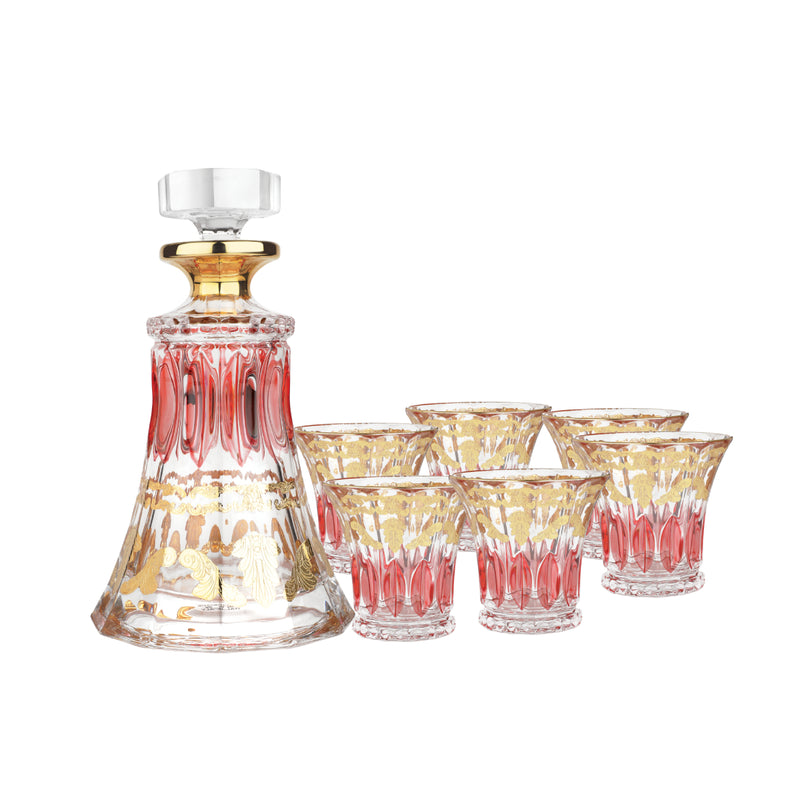 7pc whisky set with decanter - Pink