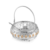 Enamel Basket With Glass Bowl - Orange